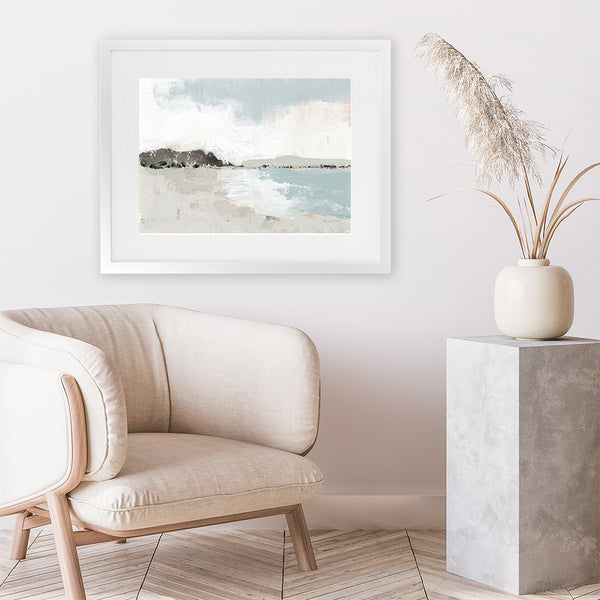 Shop Calm Water Neutral Art Print-Abstract, Horizontal, Landscape, Neutrals, Rectangle, View All, WA-framed painted poster wall decor artwork