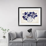 Shop Modern Blue II Art Print-Blue, Florals, Horizontal, Rectangle, View All, WA-framed painted poster wall decor artwork