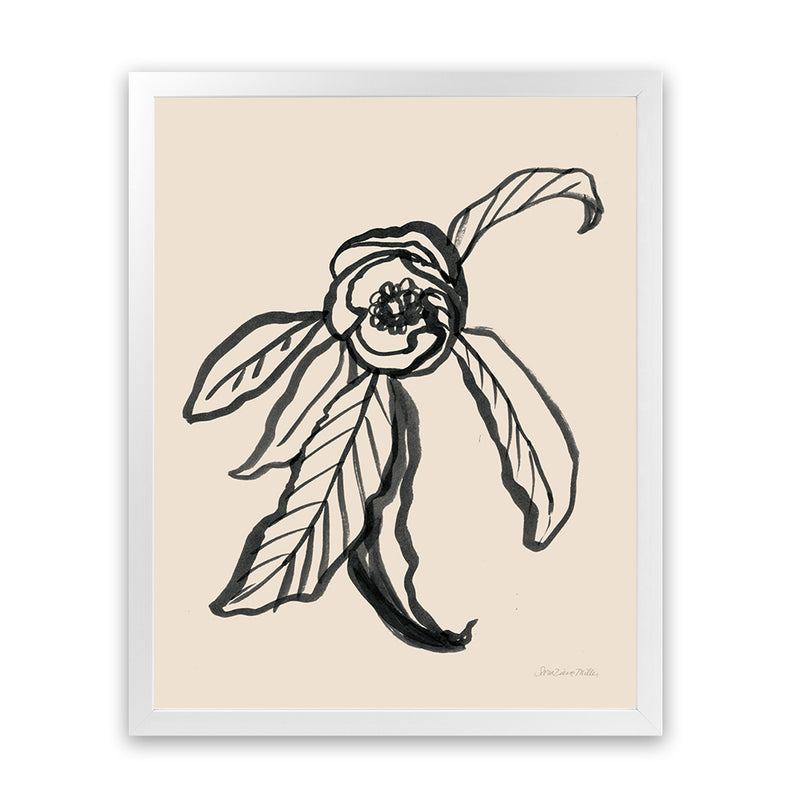 Shop Ink Sketch Flower Art Print-Black, Botanicals, Portrait, Rectangle, View All, WA-framed painted poster wall decor artwork