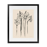 Shop Ink Sketch Daffodils Art Print-Black, Botanicals, Portrait, Rectangle, View All, WA-framed painted poster wall decor artwork