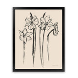 Shop Ink Sketch Daffodils Art Print-Black, Botanicals, Portrait, Rectangle, View All, WA-framed painted poster wall decor artwork