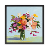 Shop August Blooms (Square) Canvas Art Print-Florals, Green, Orange, Square, View All, WA-framed wall decor artwork