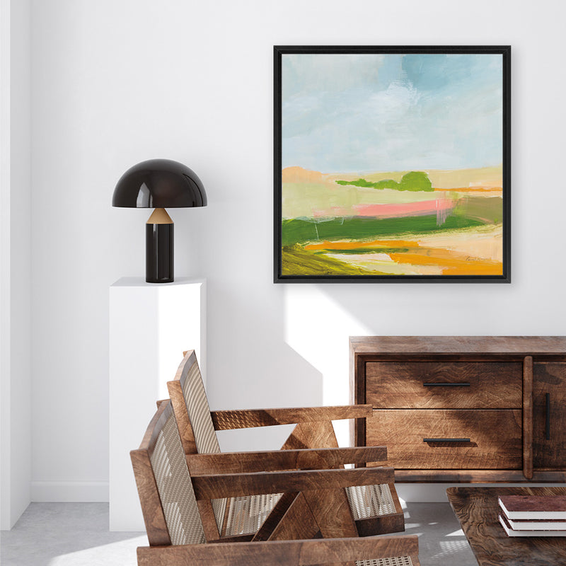 Shop Spring Green (Square) Canvas Art Print-Abstract, Green, Square, View All, WA, Yellow-framed wall decor artwork