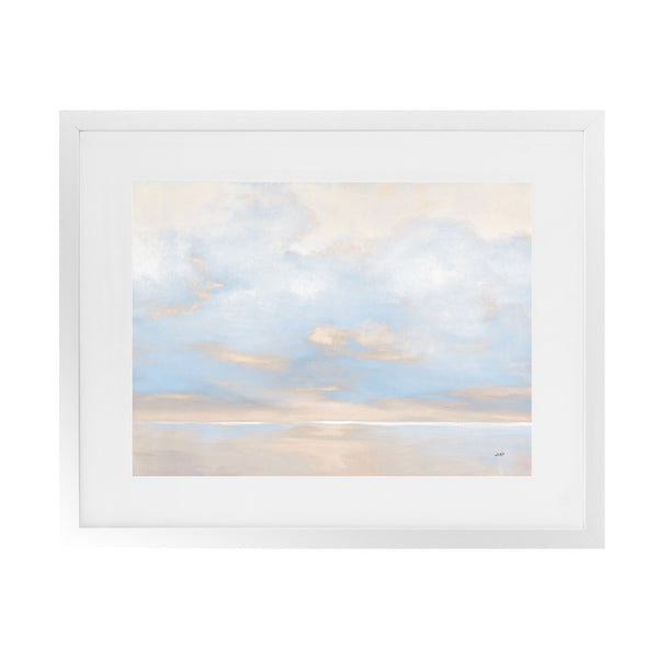 Shop Glint on the Horizon Blue Art Print-Abstract, Horizontal, Neutrals, Rectangle, View All, WA-framed painted poster wall decor artwork