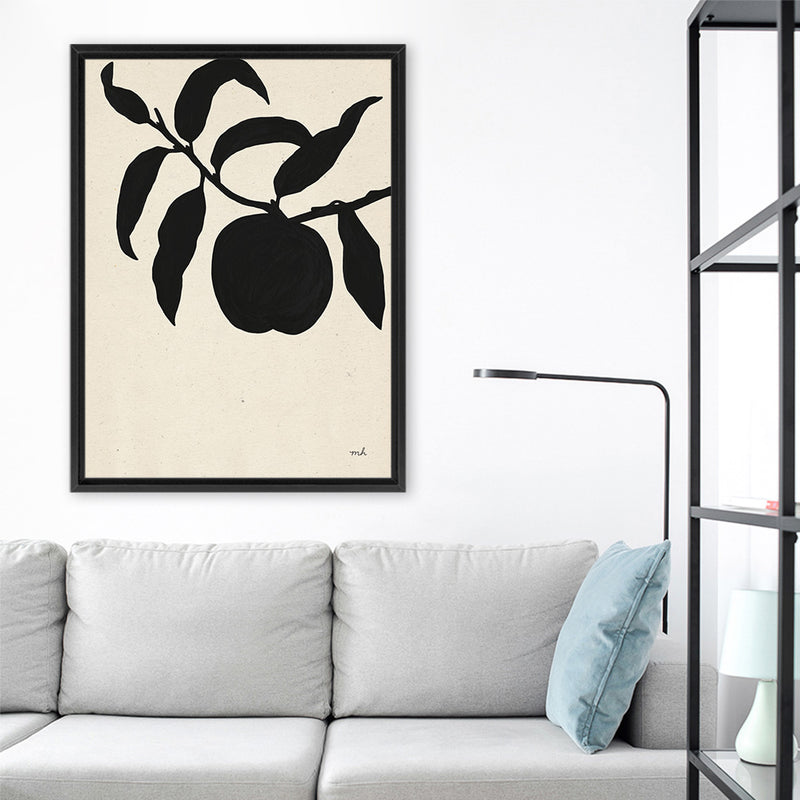 Shop Peach II Canvas Art Print-Black, Botanicals, Portrait, Rectangle, View All, WA-framed wall decor artwork