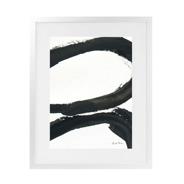 Shop Inky I Art Print-Abstract, Black, Portrait, Rectangle, View All, WA, White-framed painted poster wall decor artwork