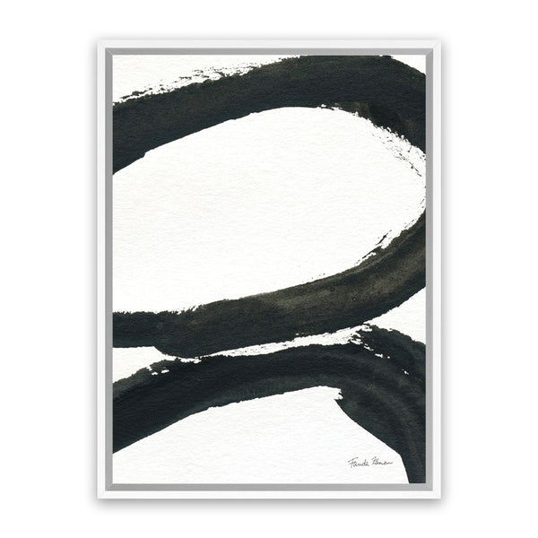 Shop Inky I Canvas Art Print-Abstract, Black, Portrait, Rectangle, View All, WA, White-framed wall decor artwork