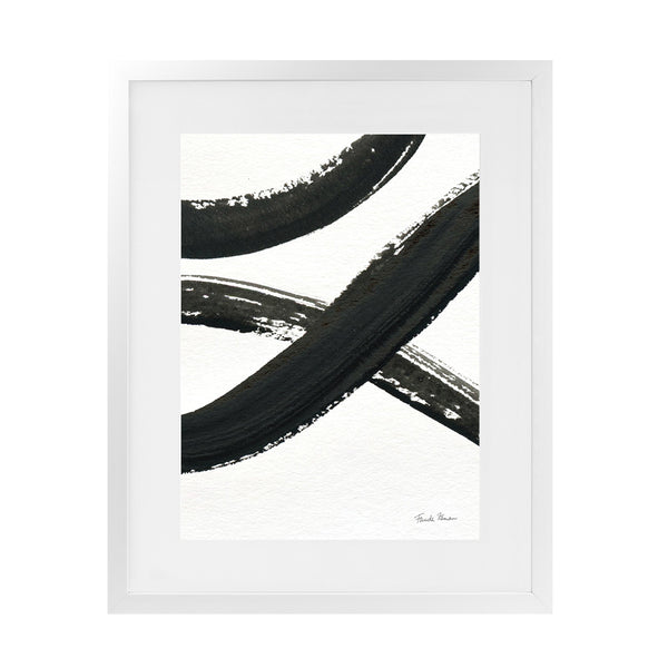 Shop Inky VI Art Print-Abstract, Black, Portrait, Rectangle, View All, WA, White-framed painted poster wall decor artwork