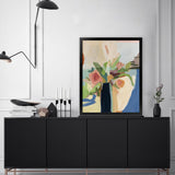 Shop Black Vase Art Print-Blue, Botanicals, Portrait, Rectangle, View All, WA-framed painted poster wall decor artwork