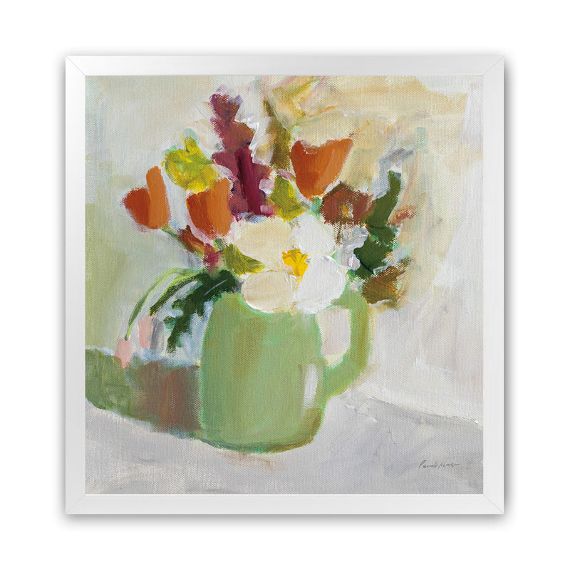 Shop Spring In A Green Pitcher (Square) Art Print-Florals, Green, Square, View All, WA-framed painted poster wall decor artwork