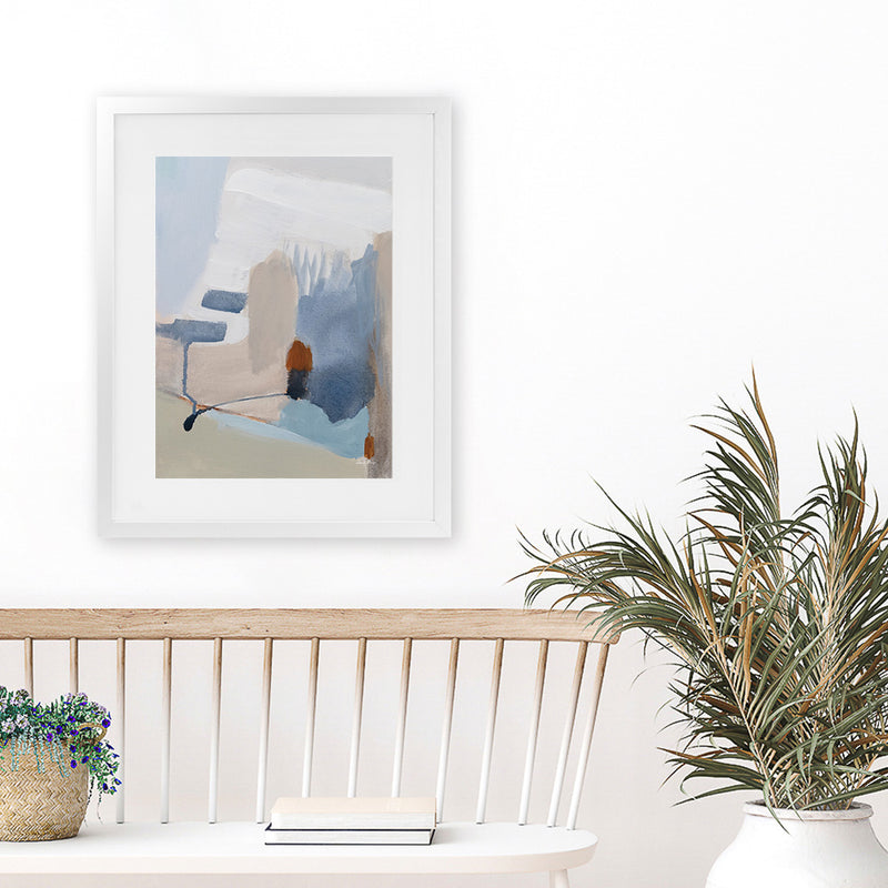 Shop Transitions II Art Print-Abstract, Blue, Neutrals, Portrait, Rectangle, View All, WA-framed painted poster wall decor artwork
