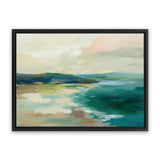 Shop Pastel Lake Canvas Art Print-Abstract, Green, Horizontal, Rectangle, View All, WA-framed wall decor artwork