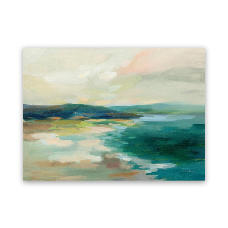 Shop Pastel Lake Canvas Art Print-Abstract, Green, Horizontal, Rectangle, View All, WA-framed wall decor artwork
