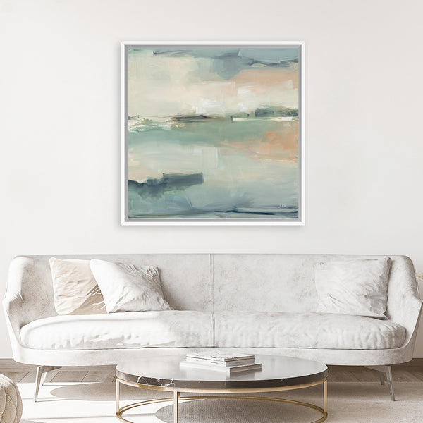 Shop Calm Waters (Square) Canvas Art Print-Abstract, Green, Square, View All, WA-framed wall decor artwork