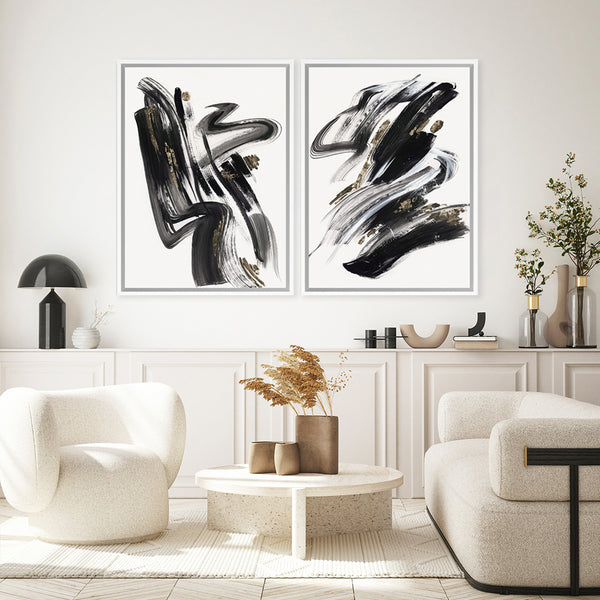Shop The Stenographic Forn II Canvas Art Print-Abstract, Black, PC, Portrait, Rectangle, View All-framed wall decor artwork