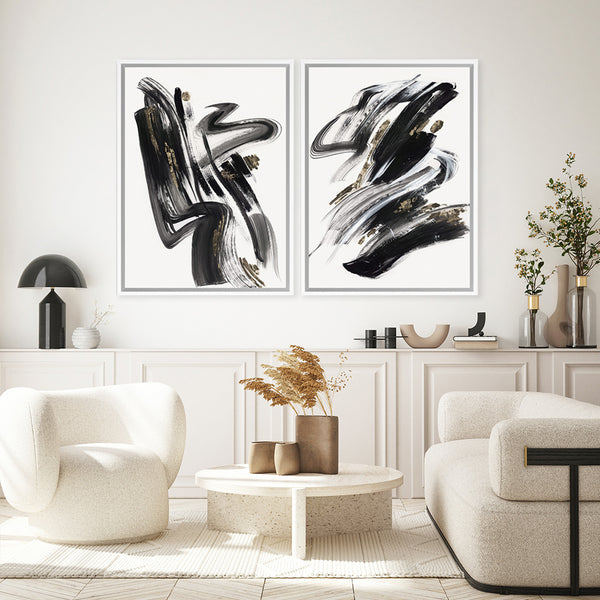 Shop The Stenographic Forn I Canvas Art Print-Abstract, Black, PC, Portrait, Rectangle, View All-framed wall decor artwork