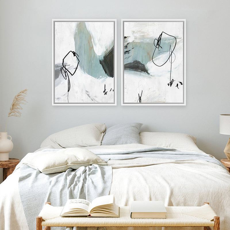 Shop Tied II Canvas Art Print-Abstract, Blue, PC, Portrait, Rectangle, View All-framed wall decor artwork