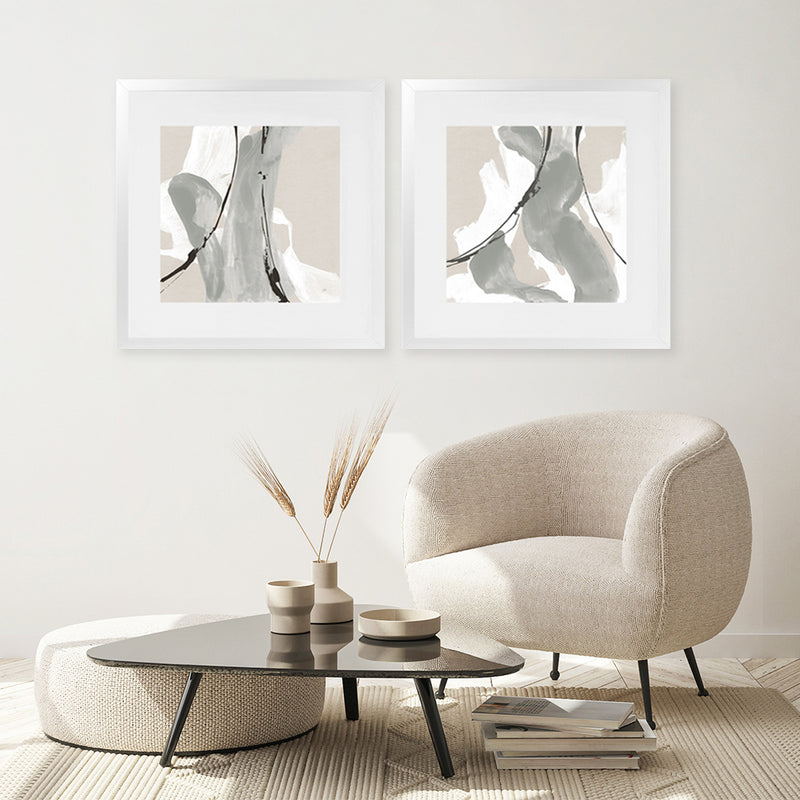 Shop Touch of Gray IV (Square) Art Print-Abstract, Grey, Square, View All, WA-framed painted poster wall decor artwork