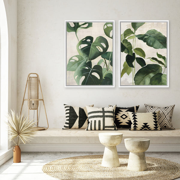 Shop Tropical Study II Crop Canvas Art Print-Botanicals, Green, Portrait, Rectangle, View All, WA-framed wall decor artwork