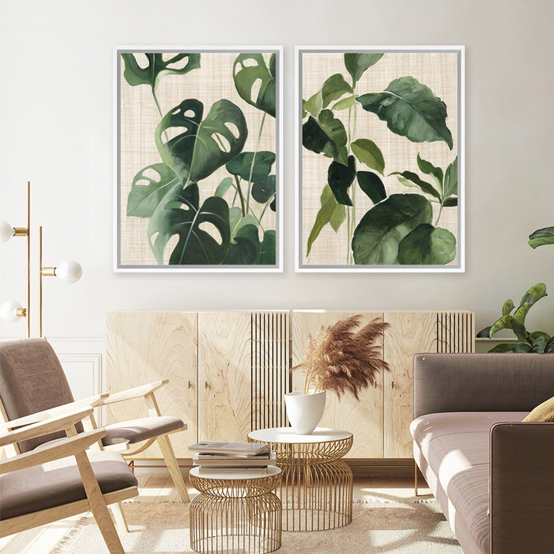 Shop Tropical Study IV Linen Canvas Art Print-Botanicals, Green, Portrait, Rectangle, View All, WA-framed wall decor artwork