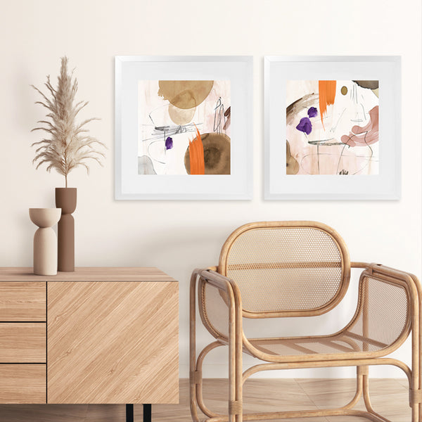 Shop Velvet At Dusk I (Square) Art Print-Abstract, Neutrals, Orange, PC, Square, View All-framed painted poster wall decor artwork