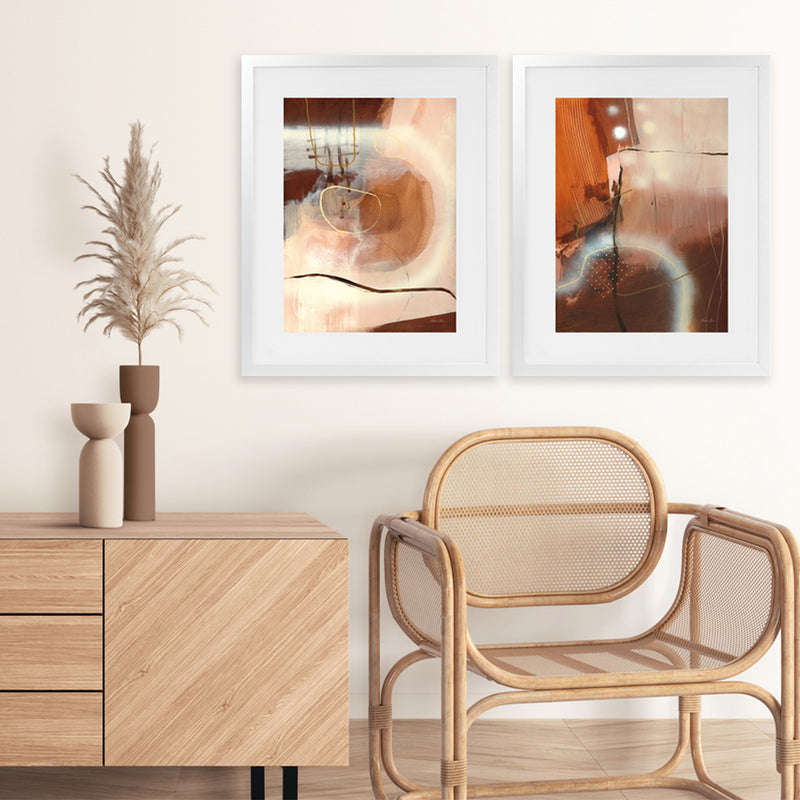 Shop Walking in the Woods Art Print-Abstract, Brown, Portrait, Rectangle, View All, WA-framed painted poster wall decor artwork