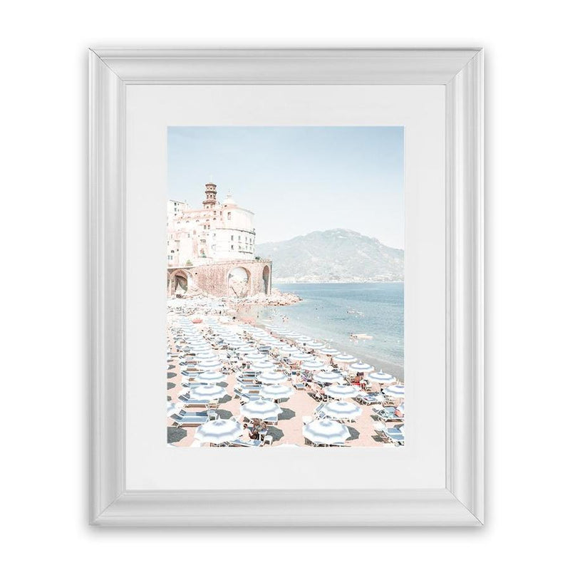 Shop Atrani Photo Art Print-Amalfi Coast Italy, Blue, Boho, Coastal, Photography, Portrait, Tropical, View All-framed poster wall decor artwork