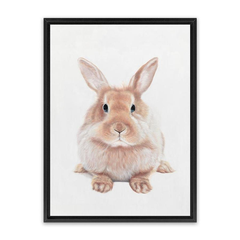 Shop Baby Rabbit II Canvas Art Print-Animals, Baby Nursery, Brown, Neutrals, Portrait, View All-framed wall decor artwork