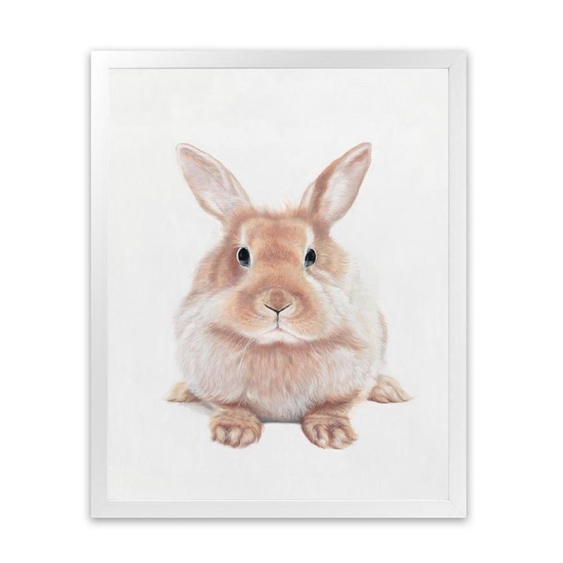 Shop Baby Rabbit II Art Print-Animals, Baby Nursery, Brown, Neutrals, Portrait, View All-framed painted poster wall decor artwork