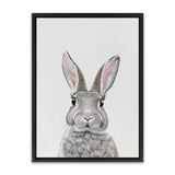Shop Baby Rabbit III Canvas Art Print-Animals, Baby Nursery, Grey, Portrait, View All-framed wall decor artwork