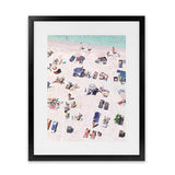 Shop Beach Bathers Art Print-Amalfi Coast Italy, Blue, Coastal, Neutrals, People, Pink, Portrait, Tropical, View All-framed painted poster wall decor artwork