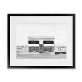 Shop Black & White Marfa Art Print-Black, Grey, Hamptons, Landscape, Scandinavian, View All, White-framed painted poster wall decor artwork