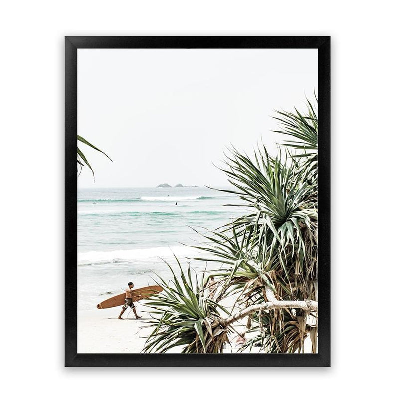 Shop Byron Bay Longboarder Photo Art Print-Coastal, Green, Nature, Photography, Portrait, Tropical, View All-framed poster wall decor artwork