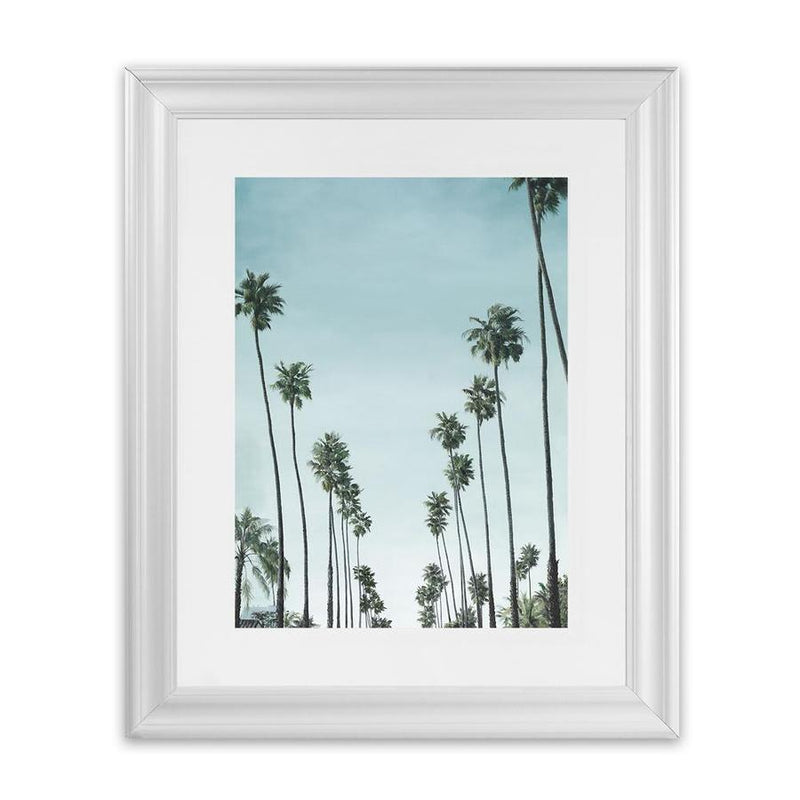 Shop California Palms Art Print-Blue, Botanicals, Coastal, Green, Portrait, Tropical, View All-framed painted poster wall decor artwork