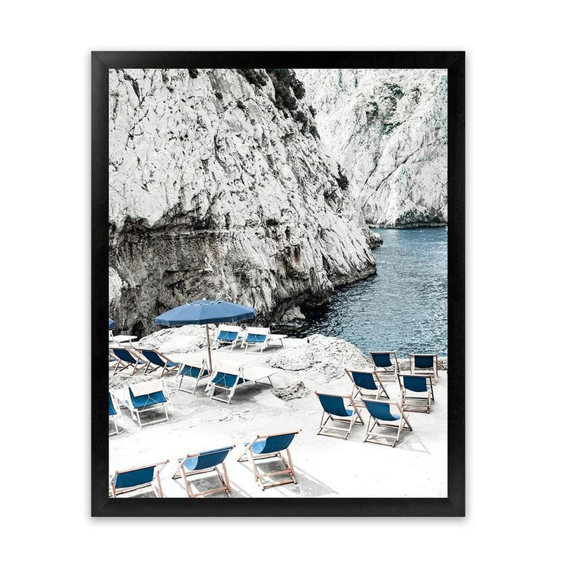 Shop Capri Beach Club II Photo Art Print-Amalfi Coast Italy, Blue, Coastal, Nature, Photography, Portrait, View All-framed poster wall decor artwork