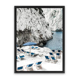 Shop Capri Beach Club II Photo Canvas Art Print-Amalfi Coast Italy, Blue, Coastal, Nature, Photography, Photography Canvas Prints, Portrait, View All-framed wall decor artwork