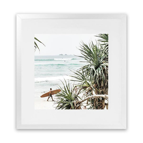 Shop Byron Bay Longboarder (Square) Photo Art Print-Coastal, Green, Photography, Square, Tropical, View All-framed poster wall decor artwork
