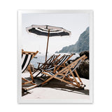 Shop Fontelina Chairs III Photo Art Print-Amalfi Coast Italy, Blue, Brown, Coastal, Photography, Portrait, View All-framed poster wall decor artwork