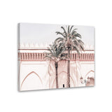 Shop Marrakesh Palace I Photo Canvas Art Print-Boho, Landscape, Moroccan Days, Photography, Photography Canvas Prints, Pink, Tropical, View All-framed wall decor artwork