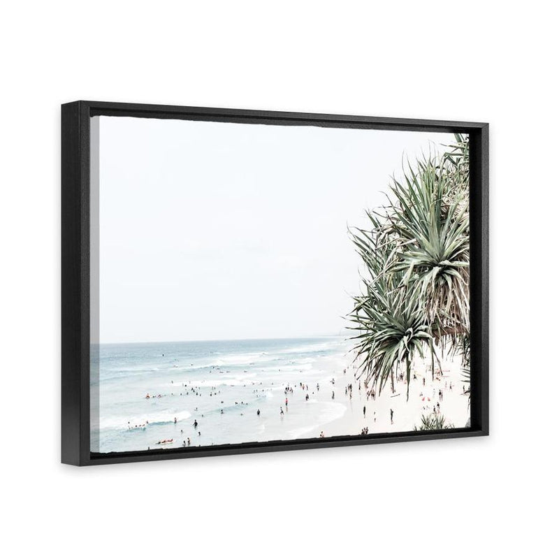 Shop Point Lookout Beach Photo Canvas Art Print-Coastal, Green, Landscape, Photography, Photography Canvas Prints, Tropical, View All, White-framed wall decor artwork
