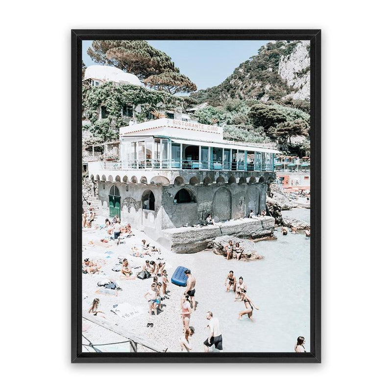 Shop Ristorante Ciro II Photo Canvas Art Print-Amalfi Coast Italy, Blue, Coastal, Green, Photography, Photography Canvas Prints, Portrait, Tropical, View All-framed wall decor artwork