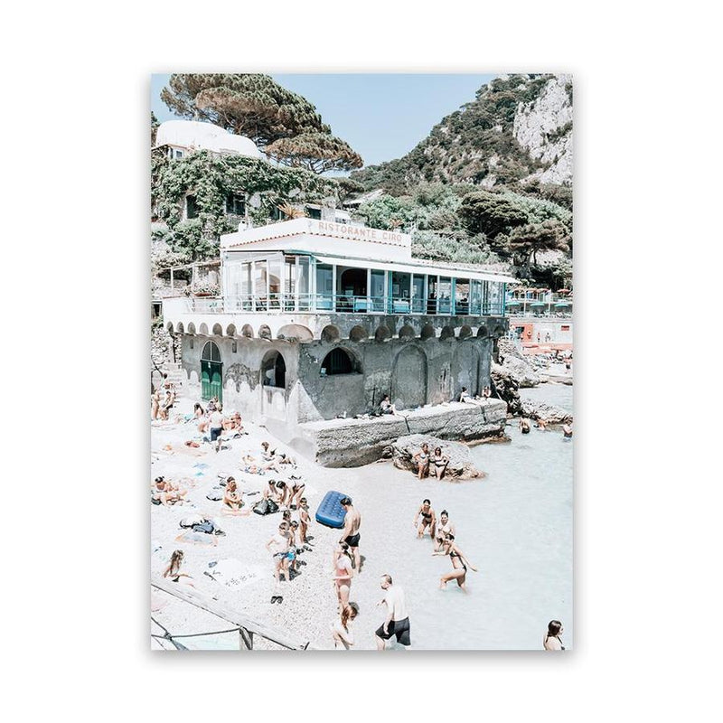 Shop Ristorante Ciro II Photo Canvas Art Print-Amalfi Coast Italy, Blue, Coastal, Green, Photography, Photography Canvas Prints, Portrait, Tropical, View All-framed wall decor artwork