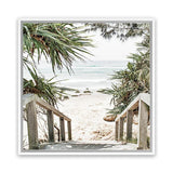 Shop Wategos Beach I (Square) Photo Canvas Art Print-Boho, Coastal, Green, Hamptons, Photography, Photography Canvas Prints, Square, Tropical, View All-framed wall decor artwork