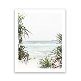 Shop Wategos Beach III Photo Art Print-Boho, Coastal, Green, Photography, Portrait, Tropical, View All, White-framed poster wall decor artwork